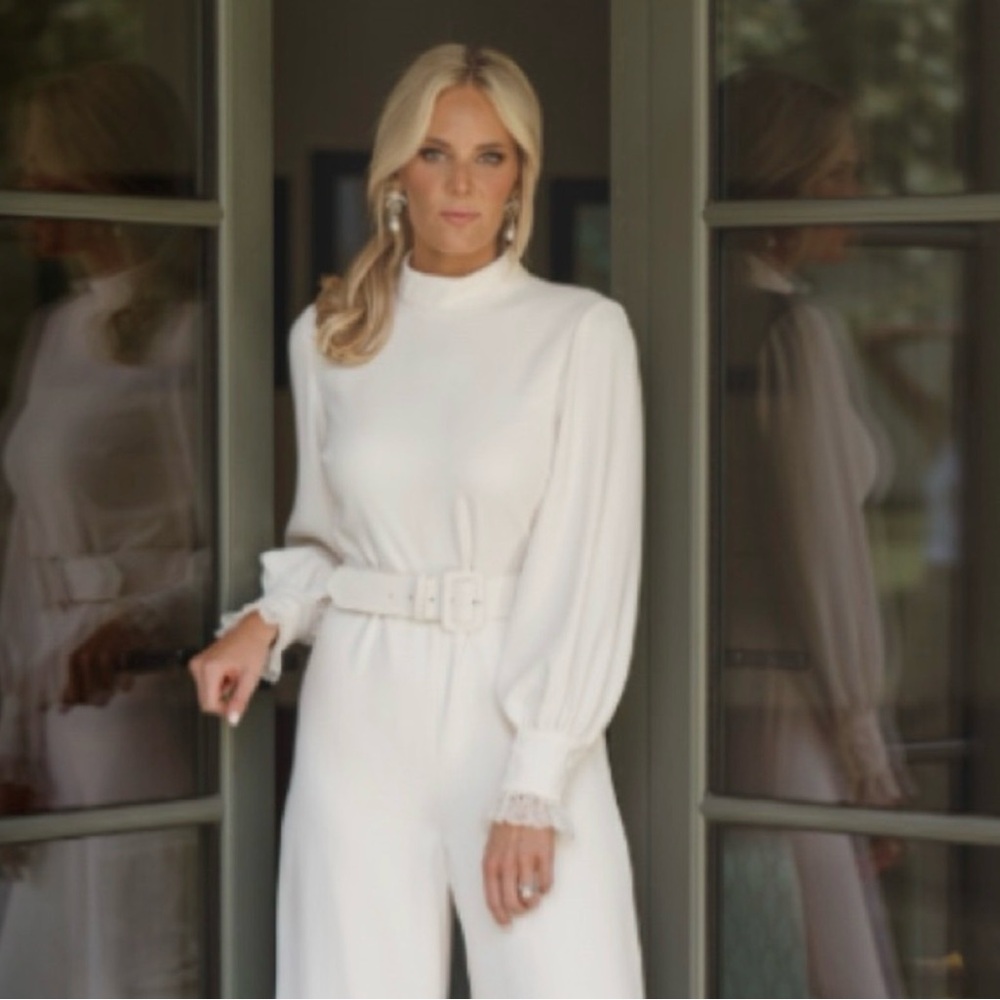 Antonio Melanie colab with Nicola Bathie Ivory Belted Jumpsuit - Picture 2 of 6